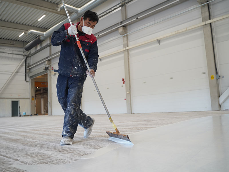 Epoxy floor coating application process