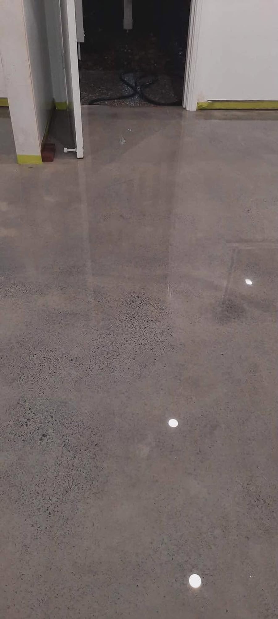 Finished polished concrete interior floor